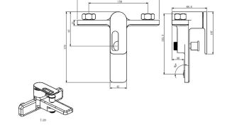Смеситель для ванны и душа Black&White Gravity 9101С хром